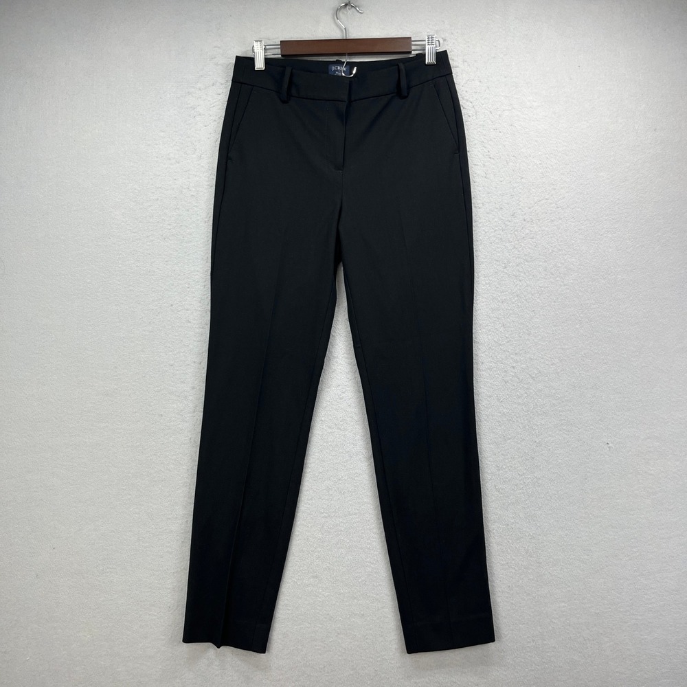 J Crew Ruby Full Length Pant Womens 4 Black Straight Leg Career Classic Trousers